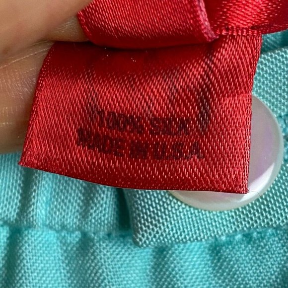 SHAMASK Pants 100% Silk Womens Size 2 Blue Bergdorf Goodman Relaxed - Picture 5 of 9